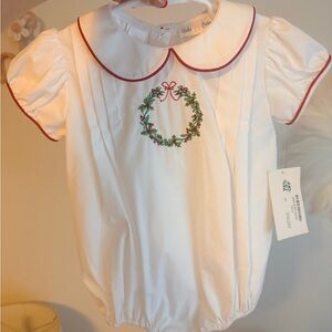 NEW NWT Lulu Bebe Christmas Wreath Bubble 18m